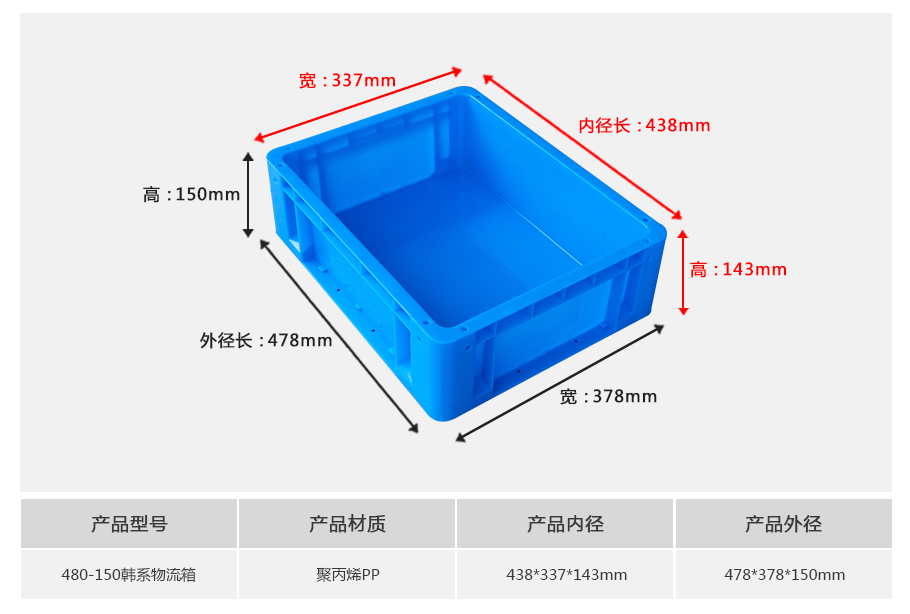 480-150韩系塑料物流箱